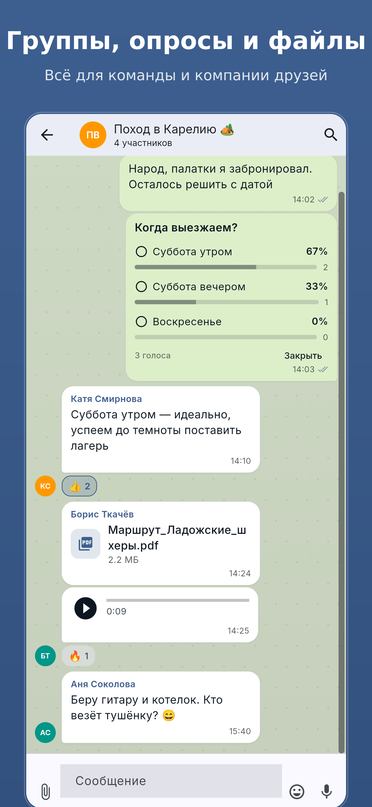 Групповой чат с голосованием